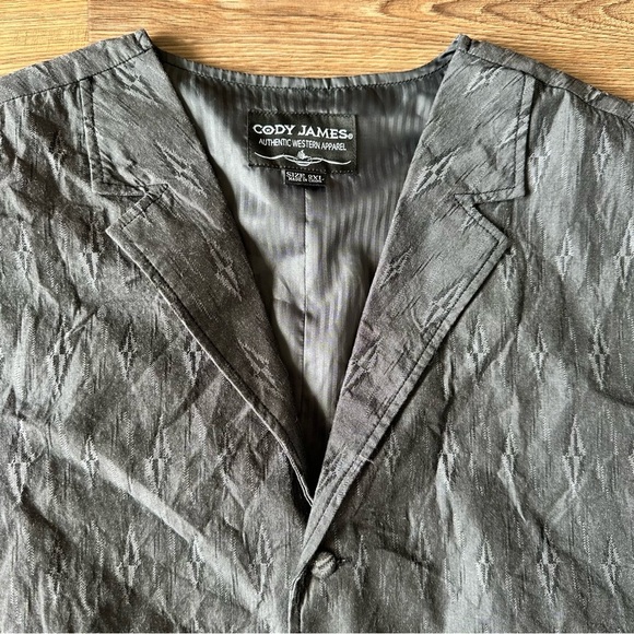 Cody James Vest Men’s 2XL Gray Diamond Western Formal 5 Button Cowboy Waistcoat - Picture 5 of 12